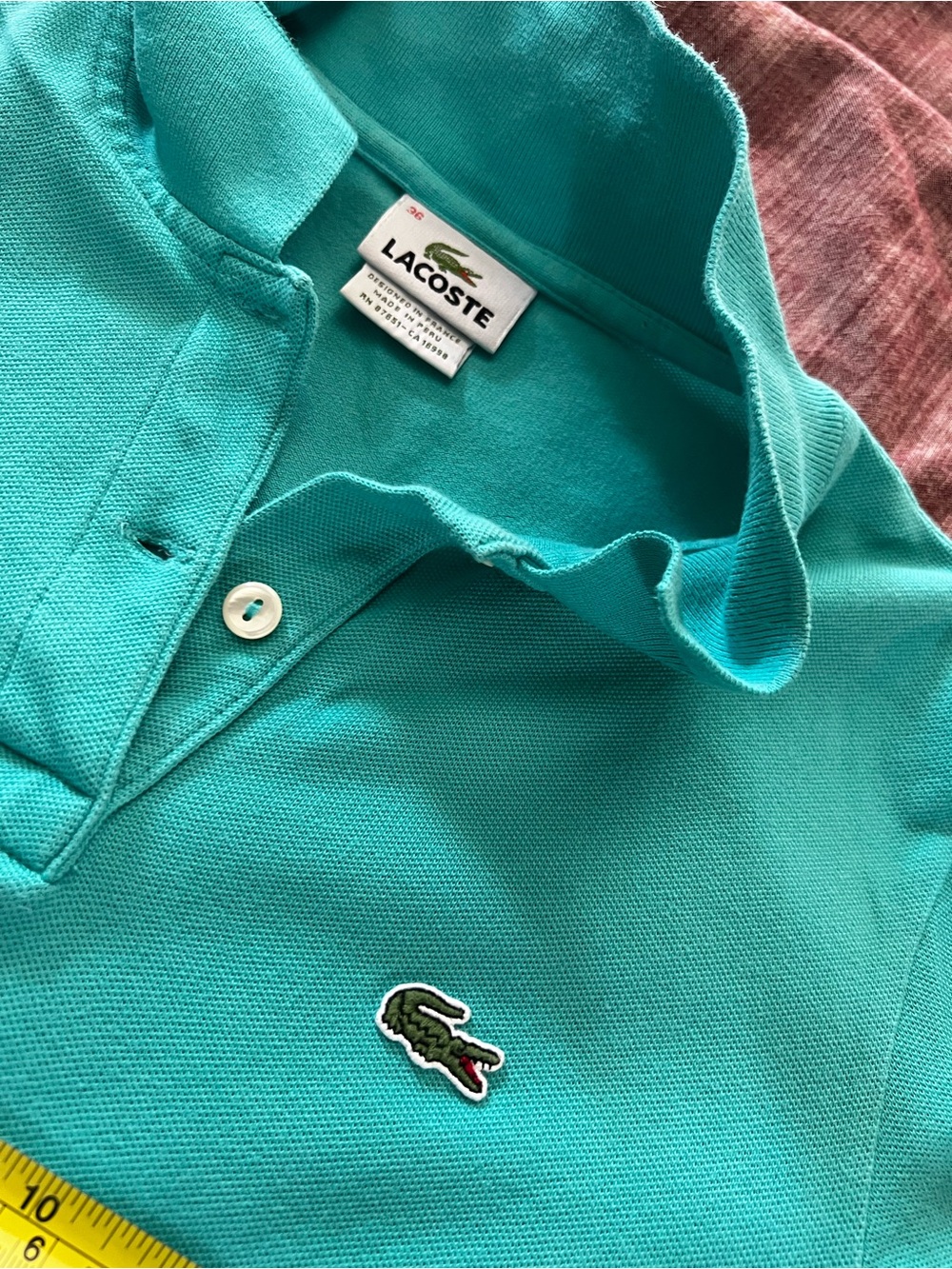 Lacoste Teal Pique Polo Shirt